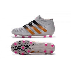 Adidas ACE 16.1 Primeknit FG/AG Soccer Shoes White Gold Black Pink - studzsupply