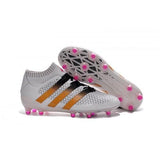 Adidas ACE 16.1 Primeknit FG/AG Soccer Shoes White Gold Black Pink - studzsupply