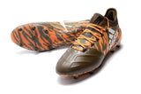 Adidas X Series FG Leather Version New Color TPU Cleats Gray/Orange/White