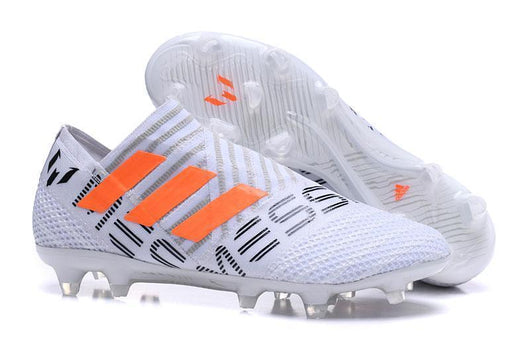Adidas Nemeziz Messi 17+ 360 Agility FG Soccer Boots White Orange Grey - studzsupply
