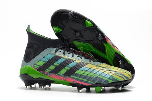 Adidas Predator 18.1 FG Soccer Cleats Black Green Blue Yellow Colorful - studzsupply