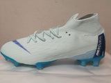 Nike Mercurial Superfly VI Academy MG Cleat White Blue High Cut - studzsupply