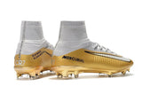 Nike Mercurial Superfly V QuintoTriunfo FG Soccer Cleats Golden White - studzsupply
