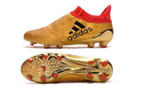 Adidas X 16+ Purechaos FG/AG Soccer Cleats Metallic Gold Red - studzsupply
