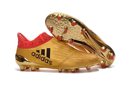 Adidas X 16+ Purechaos FG/AG Soccer Cleats Metallic Gold Red - studzsupply