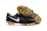 Nike Tiempo Legend VI FG Soccer Cleats Black White Metallic Gold - studzsupply