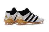 Adidas ACE 16.1 Primeknit FG/AG Soccer Shoes White Black Gold Metallic - studzsupply