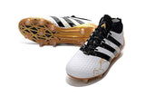 Adidas ACE 16.1 Primeknit FG/AG Soccer Shoes White Black Gold Metallic - studzsupply