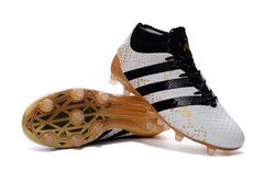 Adidas ACE 16.1 Primeknit FG/AG Soccer Shoes White Black Gold Metallic - studzsupply