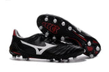 Mizuno Morelia Neo II FG Soccer Cleats Black White Red - studzsupply