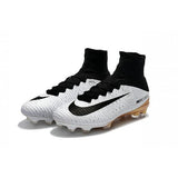 Nike Mercurial Superfly V FG Soccer Cleats White Black Gold - studzsupply