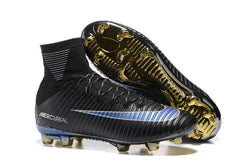 Nike Mercurial Superfly V FG Soccer Cleats Black Blue Golden - studzsupply