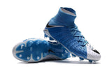 Nike Hypervenom Phantom III DF FG Soccer Cleats White Blue Grey - studzsupply