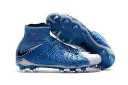 Nike Hypervenom Phantom III DF FG Soccer Cleats White Blue Grey - studzsupply
