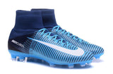 Nike Mercurial Superfly V FG Soccer Cleats Blue Dark White - studzsupply