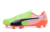 PUMA evoSPEED 17 SL-S FG Soccer Cleats Green Orange Black White - studzsupply