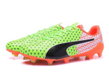 PUMA evoSPEED 17 SL-S FG Soccer Cleats Green Orange Black White - studzsupply