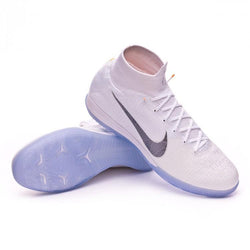 Nike Mercurial SuperflyX VI Elite IC Soccer Cleats White Metallic Grey - studzsupply
