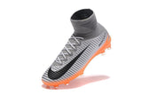 Nike Mercurial Superfly V FG Soccer Cleats Silver Orange Black - studzsupply
