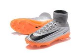 Nike Mercurial Superfly V FG Soccer Cleats Silver Orange Black - studzsupply