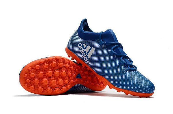 Adidas X Tango 17.3 Turf Soccer Cleats Deep Royal Blue Silver Orange - studzsupply