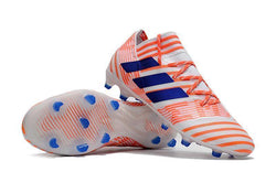 Adidas Nemeziz Messi 17+ 360 Agility FG Soccer Boots White Orange Blue - studzsupply