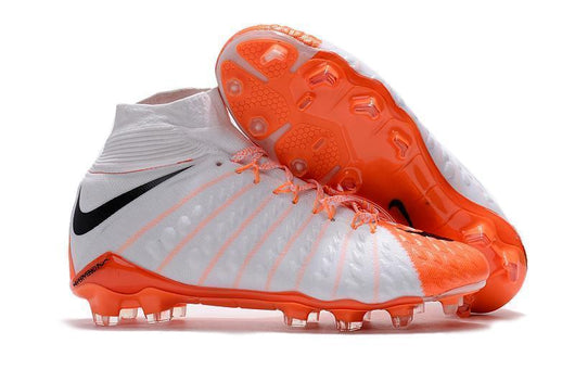Nike Hypervenom Phantom III DF FG Soccer Cleats White Orange Black - studzsupply