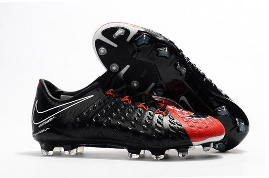 Nike Hypervenom Phantom III FG Soccer Cleats Black Red - studzsupply
