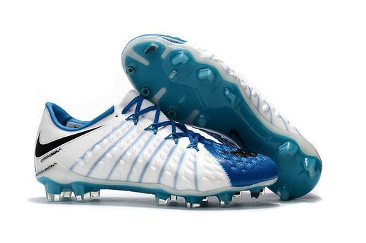 Nike Hypervenom Phantom III FG Soccer Cleats White Blue Black - studzsupply